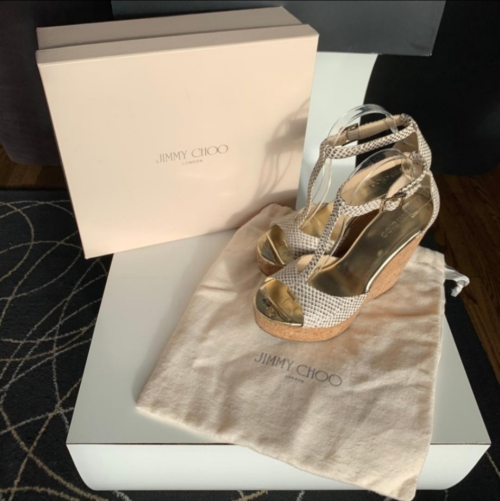 Jimmy Choo Pela Embossed Sandals